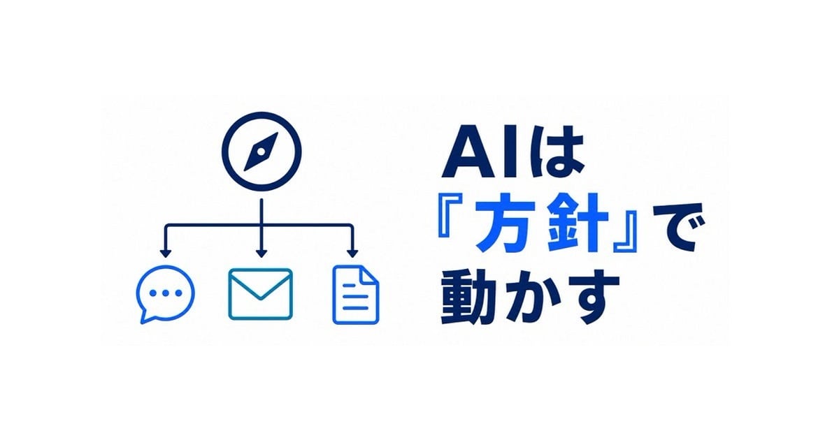 AIに毎回指示を出すのに疲れたら、「方針」で動かすサムネイル画像